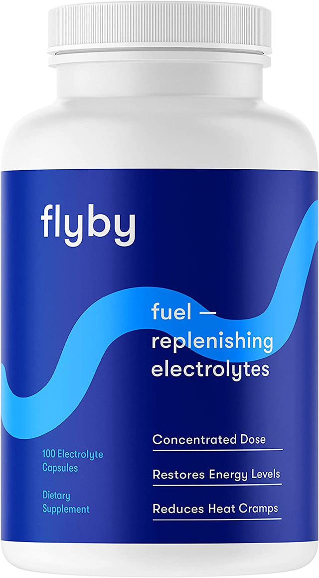 Flyby Electrolyte Replacement Tablets - Pills & Capsules for Rapid Rehydration, Recovery, Keto & Cramps - Salts, Magnesium, Potassium, Sodium - Paleo, Keto & Vegan Friendly - 100 Capsules