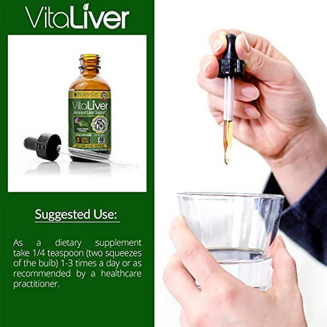 Vitaliver Liver-Health Cleanse and Detox Supplement with Milk Thistle - Herbal Liquid Blend of Chanca Piedra, Dandelion, Artichoke and More