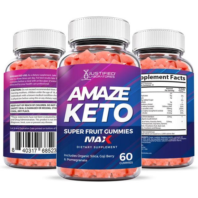 (10 Pack) Amaze Keto Max Gummies Dietary Supplement 600 Gummys