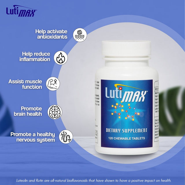 Lutimax Luteolin Complex W/ Rutin 4 Pack -120 Chewable Tablets for Brain & Immune Support