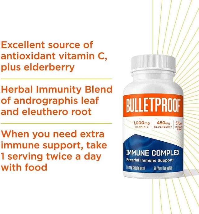 Bulletproof Immunity Bundle, Bundle and save with Immune Complex, 90 Capsules, and Glutathione Force, 90 Capsules, Antioxidants, Vitamin C, and Elderberry Kit