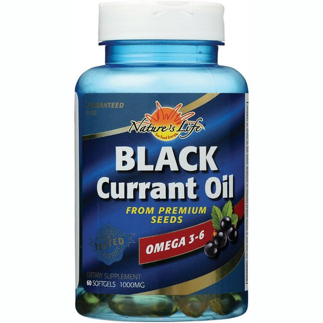 Nature'S Life Black Currant Seed Oil 1000 Mg | with Omega-3 ALA, Omega-6 GLA and Stearidonic Acid | 60Ct