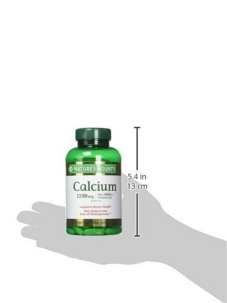 Nature'S Bounty Calcium Carbonate Pills and Vitamin D3 Mineral Supplement, Supports Bone Strength and Health, 1200Mg, 120 Softgels