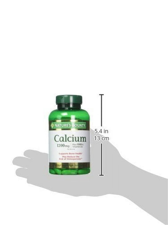 Nature'S Bounty Calcium Carbonate Pills and Vitamin D3 Mineral Supplement, Supports Bone Strength and Health, 1200Mg, 120 Softgels