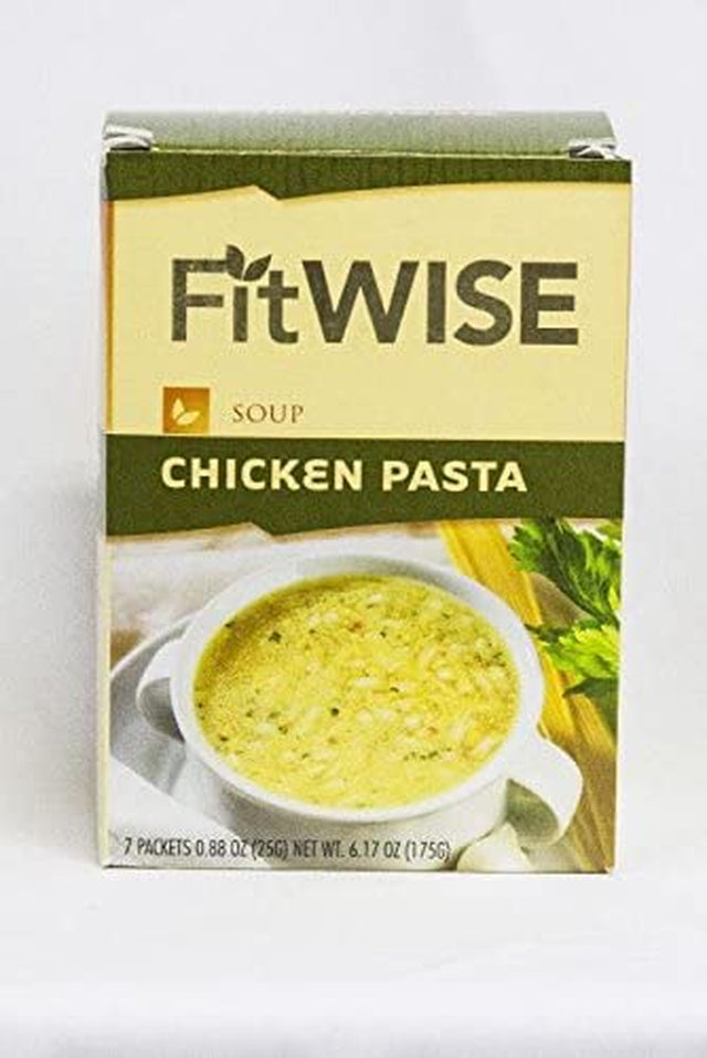 Healthwise Chicken Pasta Soup For- Hunger Control - for Weight Loss- - Protein Supplement - (7 Packets of 0.88 Oz., Net 6.17 Oz.) - 15 Grams of Protein - 90 Calories