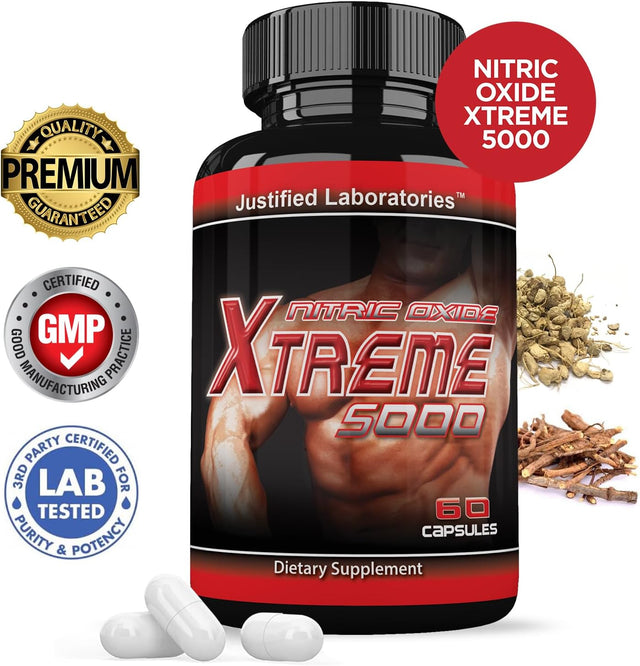 (3 Pack) Nitric Oxide Xtreme 5000 Advanced Men'S Heath Formula 60 Capsules