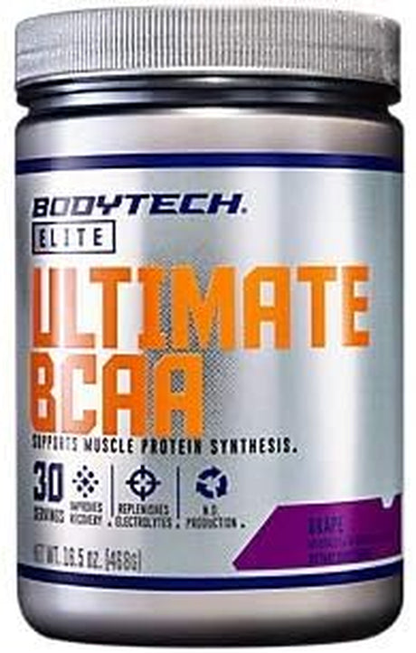 Ultimate BCAA Powder, Supports Muscle Protein Synthesis, Nitric Oxide Production, Grape (30 Servings)