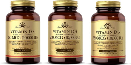 Solgar Vitamin D3 Cholecalciferol 10000 IU, 120 Softgels-3 Pack