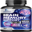 Nootropic Brain Supplement for Memory, Focus & Concentration | Cognitive Support Brain Booster Supplement with Phosphatidylserine & DMAE Bacopa | Brain Vitamins for Men & Women, Non-Gmo - 120 Capsules