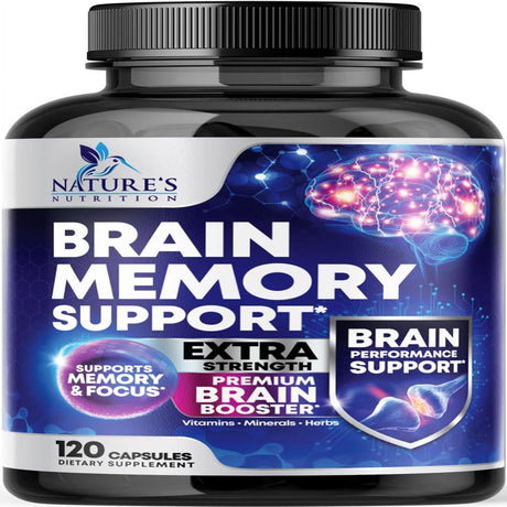 Nootropic Brain Supplement for Memory, Focus & Concentration | Cognitive Support Brain Booster Supplement with Phosphatidylserine & DMAE Bacopa | Brain Vitamins for Men & Women, Non-Gmo - 120 Capsules