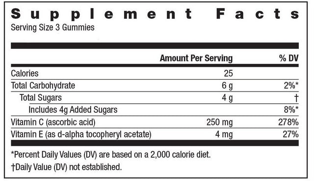 Rainbow Light Vitamins C and E Dietary Supplement Gummies, Citrus, 75 Count