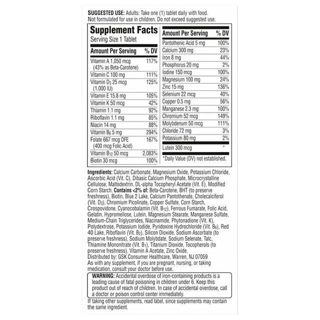 Centrum Silver Womens 50 plus Vitamins, Multivitamin Supplement, 65 Count