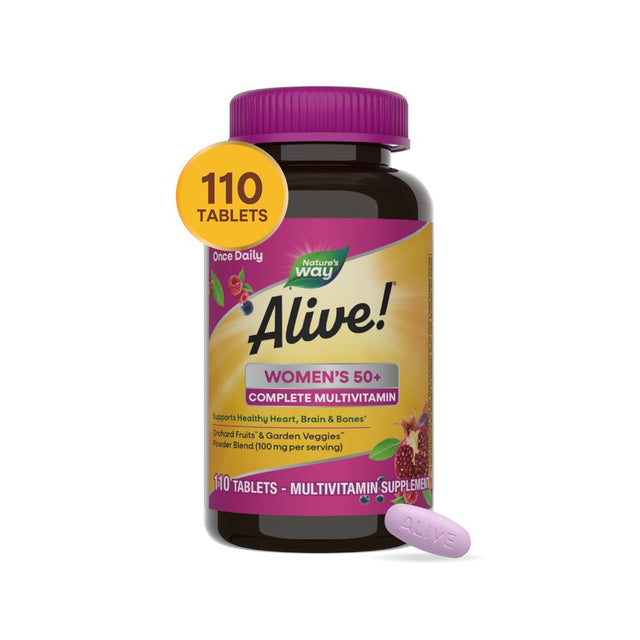 Nature'S Way Alive! Women'S 50+ Complete Multivitamin Tablets, B-Vitamins, 110 Count