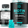 Biotin & Collagen Peptides Gummies - Collagen Peptides 50000Mcg Biotin 10000Mcg Chewable Vitamin B7 for Hair Skin and Nails, Hair Growth Supplement for Men & Women, Non-Gmo 60 Count (Pack of 1)