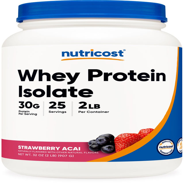 Nutricost Whey Protein Isolate Powder (Strawberry Acai, 2 Pounds)