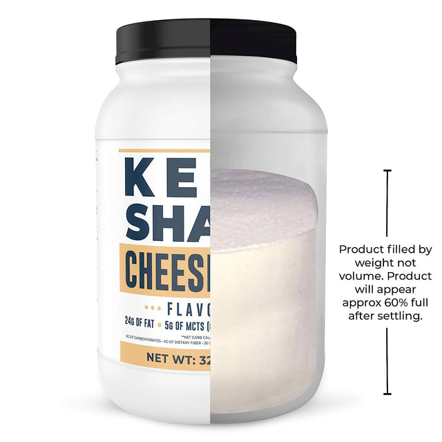 Cheesecake Keto Meal Replacement Shake [2Lbs] - Low Carb Protein Powder Shake Mix, High Fat with Mcts, Collagen Peptides and Real USA Cream Cheese