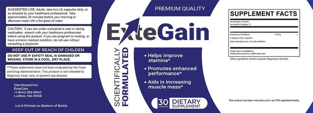 Extegain NO2 Testosterone Booster 30 Count Each (Pack of 3)