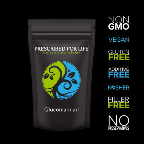 Prescribed for Life Glucomannan Powder | Dietary Fiber Supplement Made from Konjac Root | Vegan & Non GMO | 80% Glucomannan (Amorphophallus Konjac) (12 Oz / 340 G)