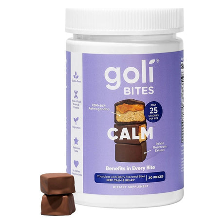 Goli Nutrition Calm Ashwagandha Bites, Chocolate Acai Berry, 30 Count