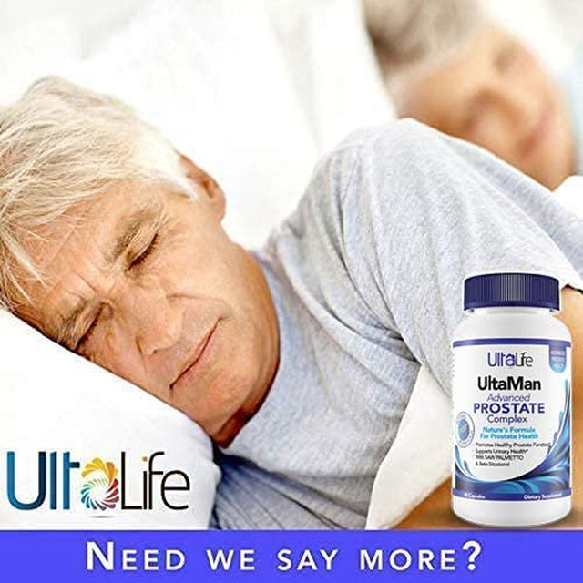 Ultalife Advanced Saw Palmetto Prostate Supplement for Men W/ Beta Sitosterol + Health Formula to Reduce Urge for Frequent Urination, DHT Blocker, Improve Sleep, Performance- 90 Capsules