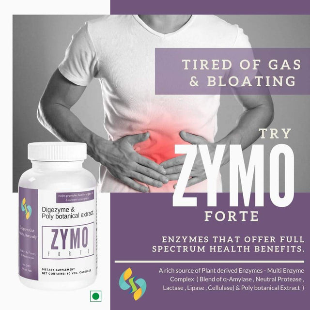 Sharrets Zymo Forte - Gut Health Supplements, Digestive Enzymes, Halal Certified, Non Gmo-Gluten Free, 500 Mg X 60 Vegetable Capsules