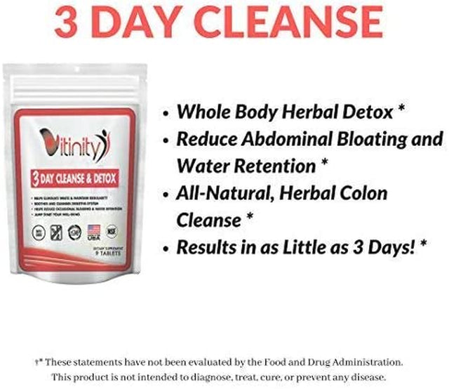 3 Day Whole Body Detox Pills - Colon Cleanse for Digestive Health - Herbal Supplement for Weight, Bloating, Constipation Relief - Apple Cider Vinegar & Cayenne Pepper Tablets (6) Pack