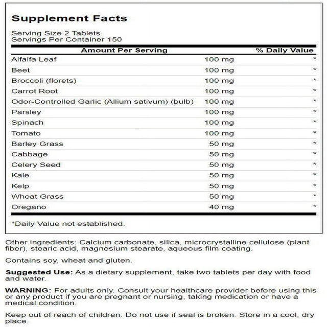 Swanson Veggies4Life 300 Tablets