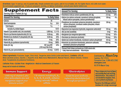 Emergen-C Vitamin C Tangerine Flavored Drink Mix 30 Packets, 0.33 Oz (Pack of 2)