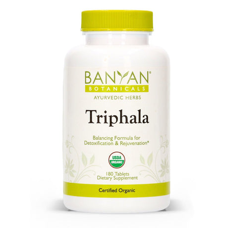 Banyan Botanicals Triphala Tablets - Organic Triphala Supplement with Amla, Haritaki & Bibhitaki – for Daily Detoxifying, Cleansing, & Rejuvenating* – 180 Tablets – Non-Gmo Sustainably Sourced Vegan