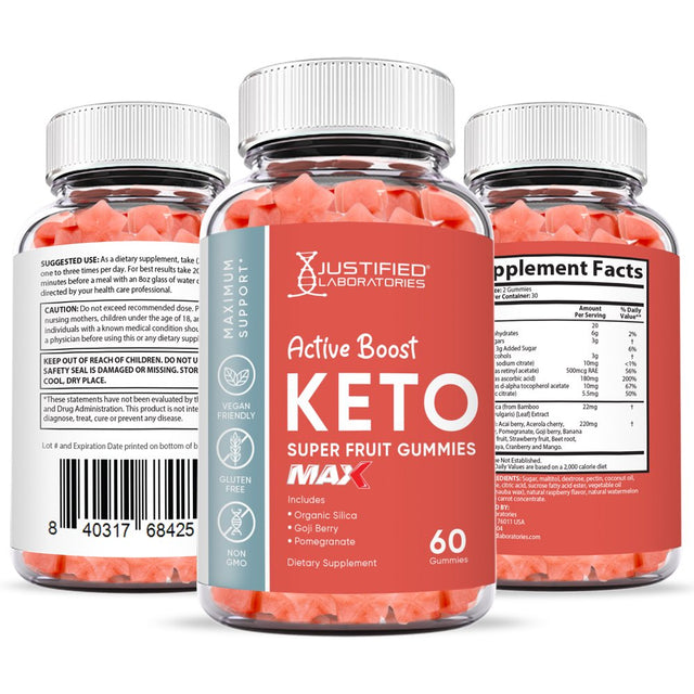 (2 Pack) Active Boost Keto Max Gummies Dietary Supplement 120 Gummys