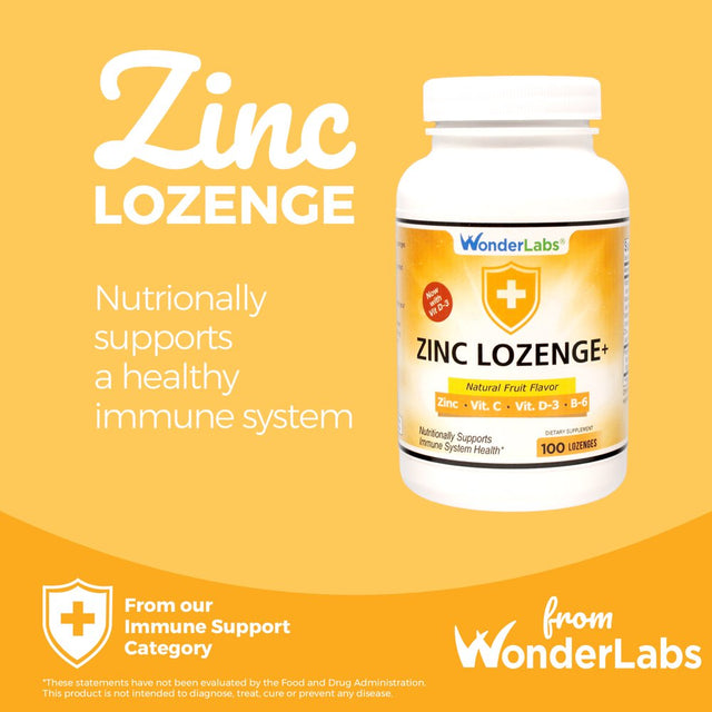 Zinc Lozenges with Vitamin C and D3 for a Healthy Immune System from Wonder Laboratories -200 Lozenges