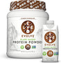 Evolve Plant-Based 20G Protein Shake and Powder Bundle Pack, Classic Chocolate, 11Oz Cartons (12 Pack) & 2Lb Canister