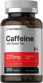 Caffeine Pills 200Mg | with Green Tea | 300 Tablets | Vegetarian, Non-Gmo & Gluten Free | by Horbaach