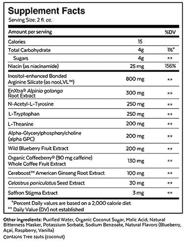 Qualia Mind Energy Shot | Clean Focus for Peak Mental Performance | Niacin Enhancer with Ginseng Root, Alpha GPC, and Caffeine | 2Oz Cognitive Enhancer Shot - 6 Pack