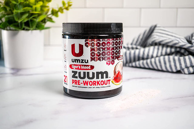 UMZU ZUUM Pre-Workout (Tiger'S Blood Flavor) - Support Energy, Pump & Stamina, Filler & Additives Free, Natural Caffeine and L-Theanine, Powder Form - 1 Scoop per Serving (21 Servings)