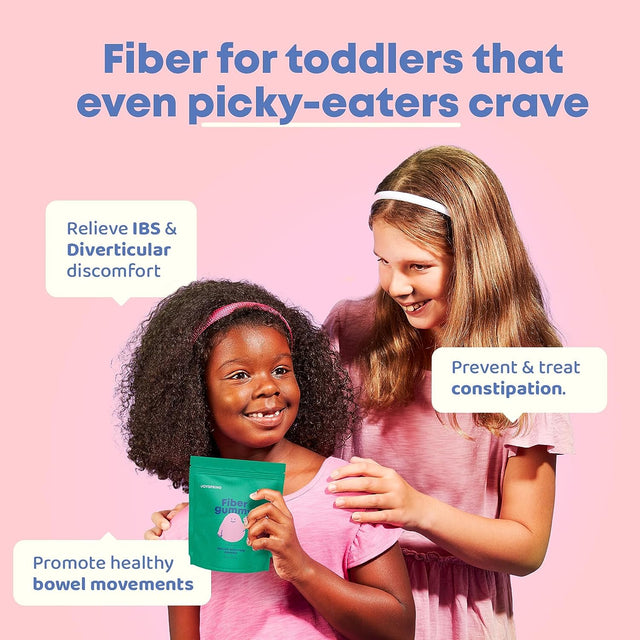 Kids Fiber Gummies for Constipation - Fiber Gummies for Kids Ages 4-11 & Adults - Fiber Supplement Gummies for Regular Digestion - Natural Fiber for Kids - Orange & Berry Flavored - 5 Mg - 60 Ct