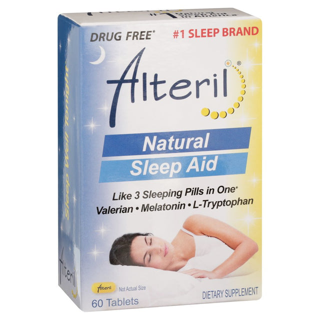 Alteril All Natural Sleep Aid Relaxing & Faster Asleep W/ L-Tryptophan, 60Ct