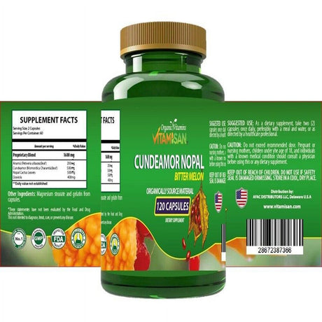 CUNDEAMOR Bitter Melon Diabetic Sugar Balance 1600 Mg 120 Capsules