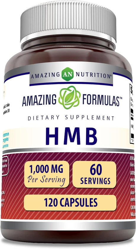 Amazing Formulas HMB 1000Mg 120 Capsules Supplement | Non-Gmo | Gluten Free | Made in USA