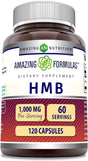 Amazing Formulas HMB 1000Mg 120 Capsules Supplement | Non-Gmo | Gluten Free | Made in USA