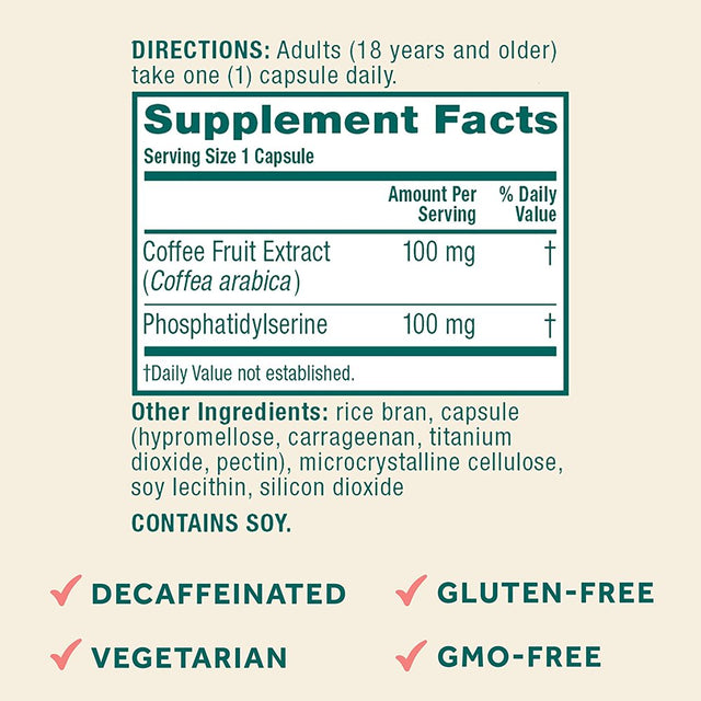 Original Brain Supplement for Memory, Focus & Concentration + Learning & Accuracy with Clinically Tested Nootropics Phosphatidylserine and Neurofactor, Caffeine Free, 30Ct Capsules