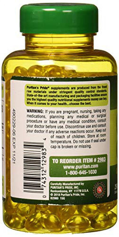 Puritan'S Pride Garlic Oil, 5000 Mg, 250 Count