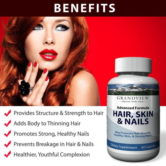 HAIR, SKIN & NAILS Care - Provides Strength, Structure, and Body to Hair. Promotes Strong Healthy Nails. Helps Hydrates Skin for a Healthier Complexion Healthy Blood Cell Growth