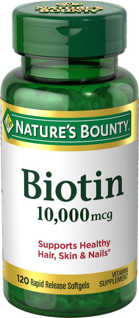 Nature’S Bounty Biotin Supplement, 10000Mcg, 120 Rapid Release Softgels