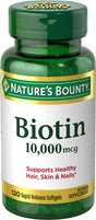 Nature’S Bounty Biotin Supplement, 10000Mcg, 120 Rapid Release Softgels