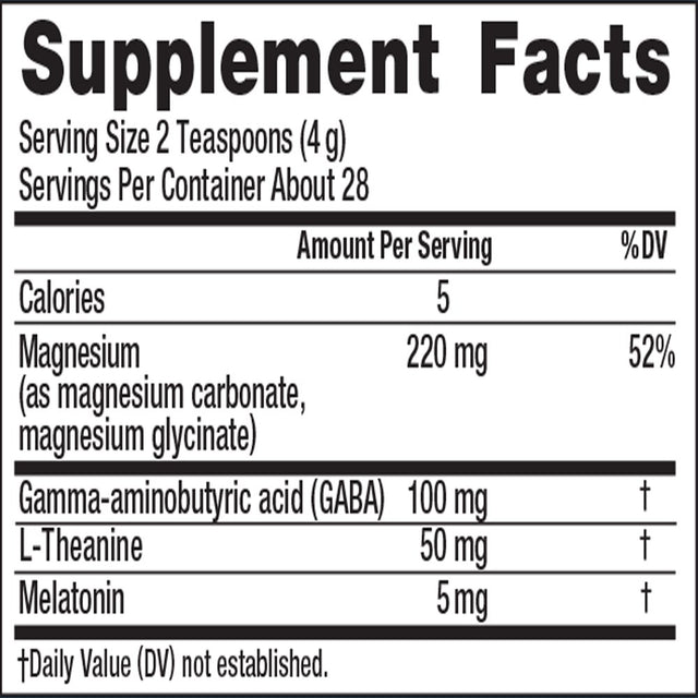 Natural Vitality Calm Sleep Aid Magnesium Glycinate Melatonin Drink Mix, Mixed Berry, 4 Oz