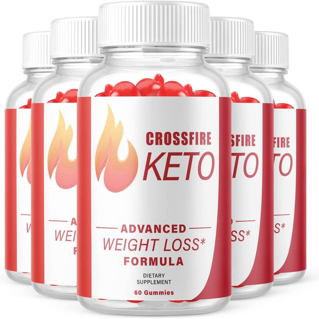 (5 Pack) Crossfire Keto ACV Gummies - Supplement for Weight Loss - Energy & Focus Boosting Dietary Supplements for Weight Management & Metabolism - Fat Burn - 300 Gummies