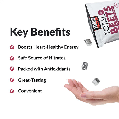 Force Factor Total Beets Soft Chews with Beetroot, Nitrates, L-Citrulline, Grapeseed Extract, and Antioxidants, Healthy Energy Supplement with Elite Ingredients, Heart Health Superfood, 60 Chews