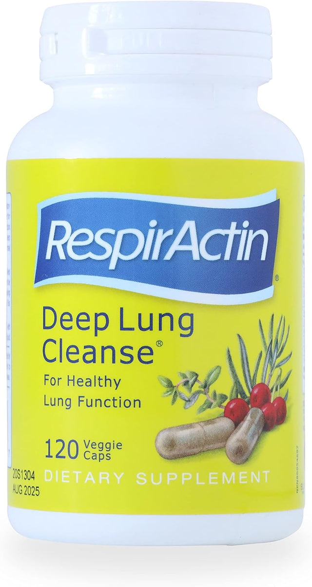 SUNFORCE HEALTH & ORGANICS Deep Lung Cleanse Veggie Caps | Respiractin Product Family of Herbal Supplements | Respiratory System Support (120)