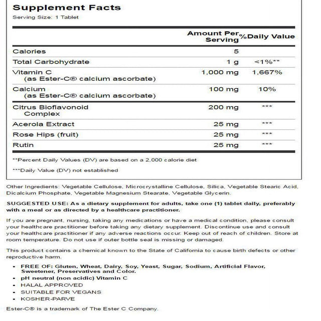 Solgar Ester-C plus Vitamin C 1,000 Mg 180 Tabs